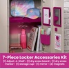 image:imageLockerMate AdjustAShelf 6Piece Locker Accessories Set Extends to Fit Your Locker Includes Storage Drawer Mirror Whiteboard Storage Cup Navy Blue 50924KITNVYPink