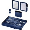 image:imageLockerMate AdjustAShelf 6Piece Locker Accessories Set Extends to Fit Your Locker Includes Storage Drawer Mirror Whiteboard Storage Cup Navy Blue 50924KITNVYBlue