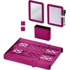 image:imageLockerMate AdjustAShelf 6Piece Locker Accessories Set Extends to Fit Your Locker Includes Storage Drawer Mirror Whiteboard Storage Cup Navy Blue 50924KITNVYPink