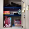 image:imageLockerMate AdjustAShelf 6Piece Locker Accessories Set Extends to Fit Your Locker Includes Storage Drawer Mirror Whiteboard Storage Cup Navy Blue 50924KITNVYBlue