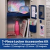 image:imageLockerMate AdjustAShelf 6Piece Locker Accessories Set Extends to Fit Your Locker Includes Storage Drawer Mirror Whiteboard Storage Cup Navy Blue 50924KITNVYBlue