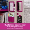 image:imageLockerMate AdjustAShelf 6Piece Locker Accessories Set Extends to Fit Your Locker Includes Storage Drawer Mirror Whiteboard Storage Cup Navy Blue 50924KITNVYPink