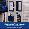 image:imageLockerMate AdjustAShelf 6Piece Locker Accessories Set Extends to Fit Your Locker Includes Storage Drawer Mirror Whiteboard Storage Cup Navy Blue 50924KITNVYBlue
