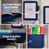 image:imageLockerMate AdjustAShelf 6Piece Locker Accessories Set Extends to Fit Your Locker Includes Storage Drawer Mirror Whiteboard Storage Cup Navy Blue 50924KITNVYBlue