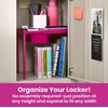 image:imageLockerMate AdjustAShelf Locker Shelf amp Organizer Extends to Fit Your Locker Includes Storage Drawer BlackPink