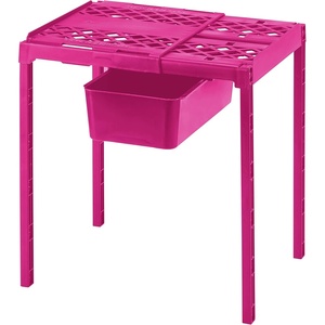 image:imageLockerMate AdjustAShelf Locker Shelf amp Organizer Extends to Fit Your Locker Includes Storage Drawer BlackPink