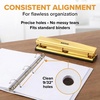 image:imageBostitch 3 Hole Paper Punch 15 Sheet Capacity Metal Office Hole Puncher with Chip Tray NonSlip Base 932 Holes Perfect for Binders School Home amp Office Gold1 Pack