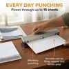 image:imageBostitch 3 Hole Paper Punch 15 Sheet Capacity Metal Office Hole Puncher with Chip Tray NonSlip Base 932 Holes Perfect for Binders School Home amp Office Gold1 Pack