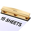 image:imageBostitch 3 Hole Paper Punch 15 Sheet Capacity Metal Office Hole Puncher with Chip Tray NonSlip Base 932 Holes Perfect for Binders School Home amp Office Gold1 Pack