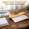 image:imageBostitch 3 Hole Paper Punch 15 Sheet Capacity Metal Office Hole Puncher with Chip Tray NonSlip Base 932 Holes Perfect for Binders School Home amp Office Gold1 Pack