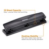 image:imageBostitch 3 Hole Paper Punch 15 Sheet Capacity Metal Office Hole Puncher with Chip Tray NonSlip Base 932 Holes Perfect for Binders School Home amp Office Gold1 Pack