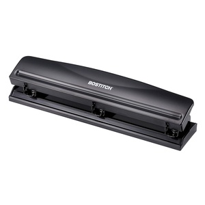 image:imageBostitch 3 Hole Paper Punch 15 Sheet Capacity Metal Office Hole Puncher with Chip Tray NonSlip Base 932 Holes Perfect for Binders School Home amp Office Gold1 Pack
