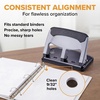 image:imageBostitch EZ Squeeze 3 Hole Paper Punch 40 Sheet Capacity Heavy Duty Metal Office Hole Puncher with Chip Tray NonSlip Base amp Paper Guide 932 Holes for Binders School amp Home OfficeSlate