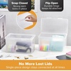 image:imageBostitch Konnect Storage Containers with Lids Clear Plastic Box Stackable for Crafts Home and Office Organization Labels 3Piece 1 4 Qt Box 2 15 Qt boxes4 Qt 2 Pack