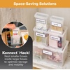 image:imageBostitch Konnect Storage Containers with Lids Clear Plastic Box Stackable for Crafts Home and Office Organization Labels 3Piece 1 4 Qt Box 2 15 Qt boxesComplete Set
