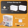 image:imageBostitch Konnect Storage Containers with Lids Clear Plastic Box Stackable for Crafts Home and Office Organization Labels 3Piece 1 4 Qt Box 2 15 Qt boxes4 Qt 2 Pack