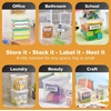 image:imageBostitch Konnect Storage Containers with Lids Clear Plastic Box Stackable for Crafts Home and Office Organization Labels 3Piece 1 4 Qt Box 2 15 Qt boxes15 Qt 2 Pack