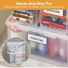 image:imageBostitch Konnect Storage Containers with Lids Clear Plastic Box Stackable for Crafts Home and Office Organization Labels 3Piece 1 4 Qt Box 2 15 Qt boxes4 Qt 2 Pack