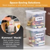 image:imageBostitch Konnect Storage Containers with Lids Clear Plastic Box Stackable for Crafts Home and Office Organization Labels 3Piece 1 4 Qt Box 2 15 Qt boxes15 Qt 2 Pack