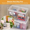 image:imageBostitch Konnect Storage Containers with Lids Clear Plastic Box Stackable for Crafts Home and Office Organization Labels 3Piece 1 4 Qt Box 2 15 Qt boxesStarter Set