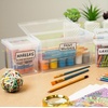 image:imageBostitch Konnect Storage Containers with Lids Clear Plastic Box Stackable for Crafts Home and Office Organization Labels 3Piece 1 4 Qt Box 2 15 Qt boxesStarter Set
