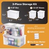image:imageBostitch Konnect Storage Containers with Lids Clear Plastic Box Stackable for Crafts Home and Office Organization Labels 3Piece 1 4 Qt Box 2 15 Qt boxesStarter Set