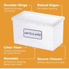 image:imageBostitch Konnect Storage Containers with Lids Clear Plastic Box Stackable for Crafts Home and Office Organization Labels 3Piece 1 4 Qt Box 2 15 Qt boxes4 Qt 2 Pack