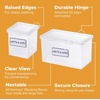 image:imageBostitch Konnect Storage Containers with Lids Clear Plastic Box Stackable for Crafts Home and Office Organization Labels 3Piece 1 4 Qt Box 2 15 Qt boxesStarter Set