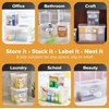 image:imageBostitch Konnect Storage Containers with Lids Clear Plastic Box Stackable for Crafts Home and Office Organization Labels 3Piece 1 4 Qt Box 2 15 Qt boxesStarter Set