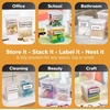 image:imageBostitch Konnect Storage Containers with Lids Clear Plastic Box Stackable for Crafts Home and Office Organization Labels 3Piece 1 4 Qt Box 2 15 Qt boxesSmall Storage Set