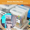 image:imageBostitch Konnect Storage Containers with Lids Clear Plastic Box Stackable for Crafts Home and Office Organization Labels 3Piece 1 4 Qt Box 2 15 Qt boxesComplete Set