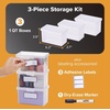 image:imageBostitch Konnect Storage Containers with Lids Office Organizer Clear Plastic Box Stackable for Index Cards Labels 1 Qt 3 Pack3Pack