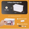 image:imageBostitch Konnect Storage Containers with Lids Office Organizer Clear Plastic Box Stackable for Index Cards Labels 1 Qt 3 PackSingle