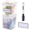 image:imageBostitch Konnect Storage Containers with Lids Clear Plastic Box Stackable for Crafts Home and Office Organization Labels 3Piece 1 4 Qt Box 2 15 Qt boxes15 Qt 2 Pack