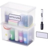 image:imageBostitch Konnect Storage Containers with Lids Clear Plastic Box Stackable for Crafts Home and Office Organization Labels 3Piece 1 4 Qt Box 2 15 Qt boxes4 Qt 2 Pack