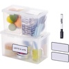 image:imageBostitch Konnect Storage Containers with Lids Clear Plastic Box Stackable for Crafts Home and Office Organization Labels 3Piece 1 4 Qt Box 2 15 Qt boxesStarter Set