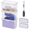 image:imageBostitch Konnect Storage Containers with Lids Office Organizer Clear Plastic Box Stackable for Index Cards Labels 1 Qt 3 Pack3Pack