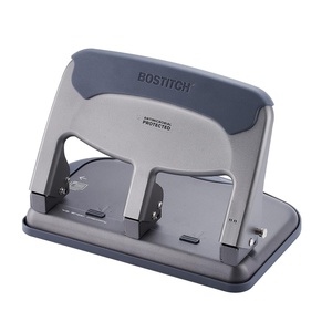 image:imageBostitch EZ Squeeze 3 Hole Paper Punch 40 Sheet Capacity Heavy Duty Metal Office Hole Puncher with Chip Tray NonSlip Base amp Paper Guide 932 Holes for Binders School amp Home OfficeGray