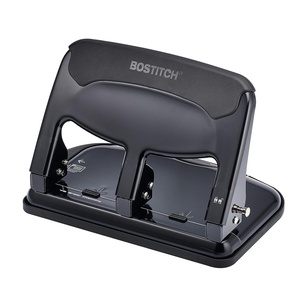 image:imageBostitch EZ Squeeze 3 Hole Paper Punch 40 Sheet Capacity Heavy Duty Metal Office Hole Puncher with Chip Tray NonSlip Base amp Paper Guide 932 Holes for Binders School amp Home OfficeBlack