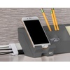 image:imageBostitch Office 5Piece Desktop Organizer Kit Includes Cable Management Rail Charging Phone Dock Tape Dispenser Sticky Notes Storage Bin Gray KTCKIT1Gray Small