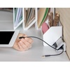 image:imageBostitch Office 5Piece Desktop Organizer Kit Includes Cable Management Rail Charging Phone Dock Tape Dispenser Sticky Notes Storage Bin Gray KTCKIT1Gray Small