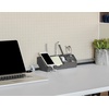 image:imageBostitch Office 5Piece Desktop Organizer Kit Includes Cable Management Rail Charging Phone Dock Tape Dispenser Sticky Notes Storage Bin Gray KTCKIT1Gray Small